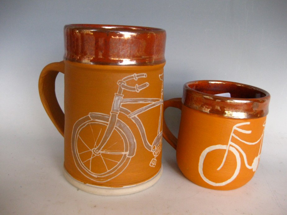 Orange Bike Mugs